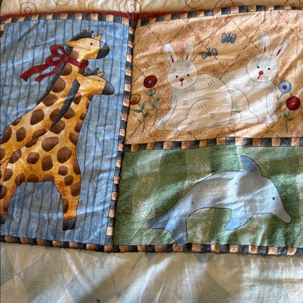 Vintage Noah’s Ark Baby bed comforter quilt - Picture 8 of 9